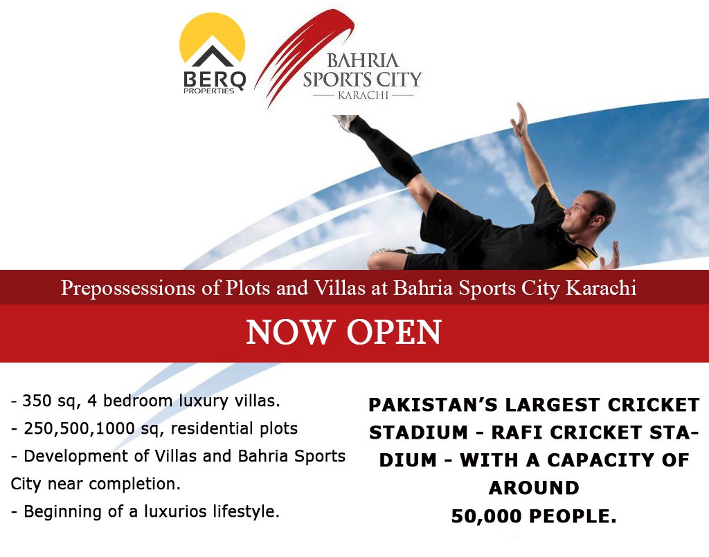 Bahria Sports City Karachi Prepossessions